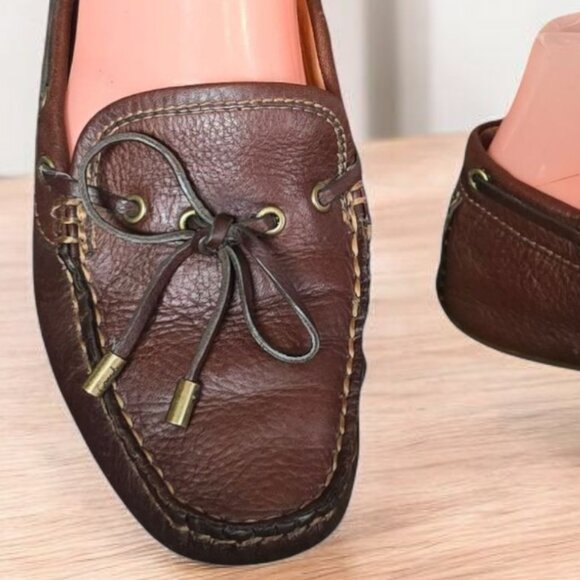 COACH (8B) Patrice A2893 Soft Tumbled Chestnut Slip In Loafers - Picture 6 of 13
